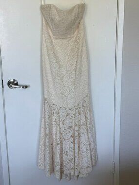 ASOS Bridal Strapless Lace Wedding Dress - Trumpet Mermaid Size 2
